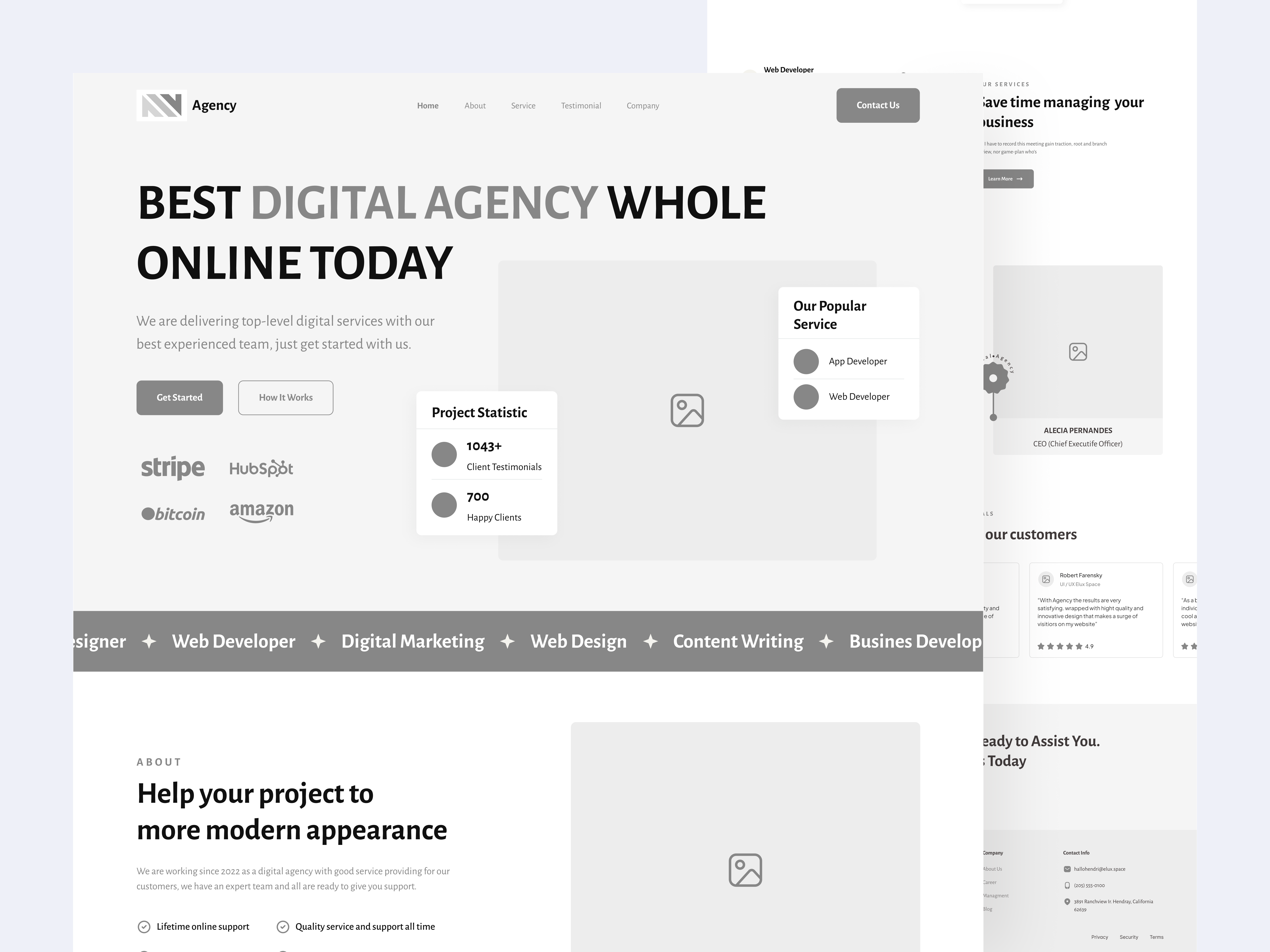 Agency - Digital Landing Page by Arya Pradana for Elux Space on Dribbble