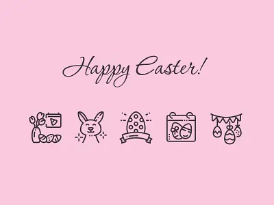Happy Easter icon april calendar design easter easter bunny easter egg egg free icon happy holiday icons perfect pixel spring vector