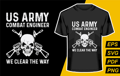 us army combat engineer we clear the way t shirt t shirt design t shirt illustration tshirt design typography us army us army veteran t shirt us flag userinterface