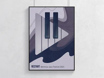 RESTART affinity designer artwork design digital digital art digital illustration illustraion jazz jazz festival jazz festival poster montreux jazz festival poster poster art poster contest poster design