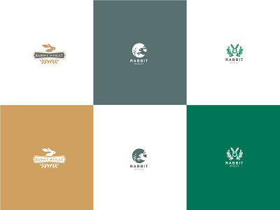 rabbit logo graphic design icon line logo logo logo design logo mark rabbit brand rabbit logo wheat logo