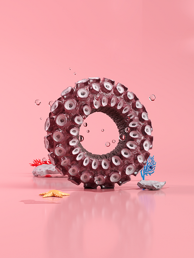 O as Octopus 3d art c4d c4dart cinema4d creative design graphic illustration octane octanerender