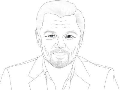 Leonardo Di Caprio illustration line art typography плакат портрет