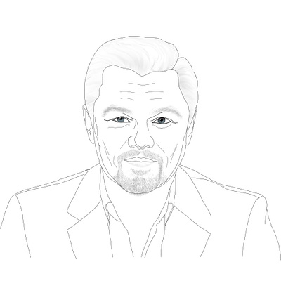 Leonardo Di Caprio illustration line art typography плакат портрет