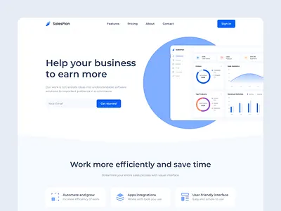 Landing Page for CRM design interface landing startup ui webdesign website