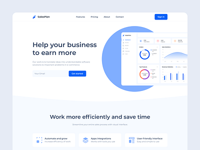 Landing Page for CRM design interface landing startup ui webdesign website