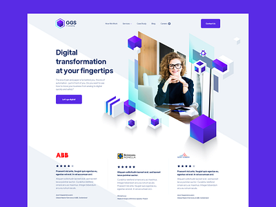GGS IT Consulting - Website company cube cubes digital art digital transformation homepage isometic logo purple ui website