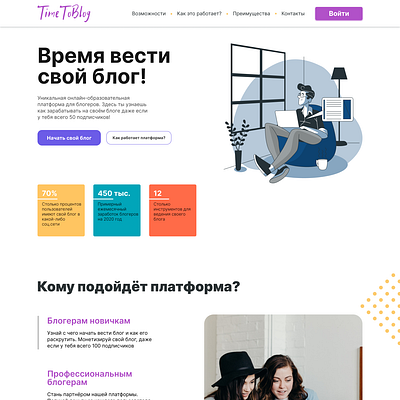 TimeToBlog || Educational Platform design ui ux
