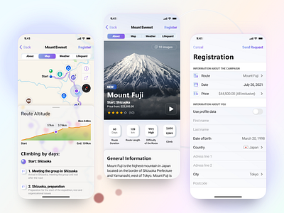 Mountain climbing app apps branding design minimal mobile apps mountain typography ui uiux ux