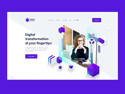 GGS IT Consulting - Hero Animation animations cube cubes digital transformation company hero banner hero header motion purple ui
