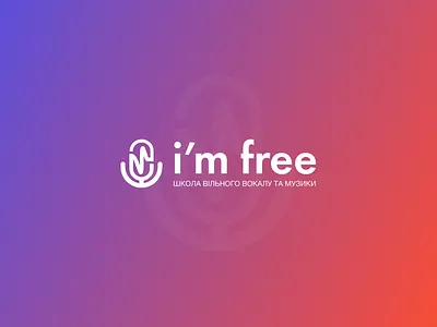 Vocal & Music School «i'm free» brandbook branding color design free gradient identity logo logotype microphone music school ukraine vocal