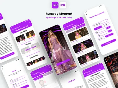 Runway Moment App UI UX design app app design app ui app ux application case study fashion app ios logo design runway ui ui ux ui design ux ux design ux study ux ui design web design web ui