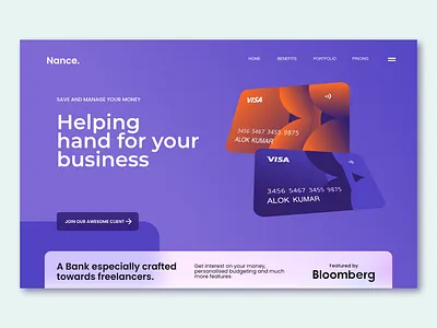 Nance Bank Homepage | Web Design alok bank banking branding design dribbble homepage landing page nance ui ui design ux website design
