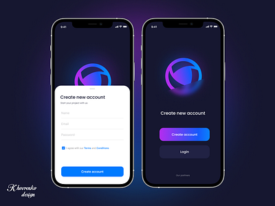 Sign Up for mobile application khovrenkojr login mobileapp signin signup uidesign uiux uiuxdesign