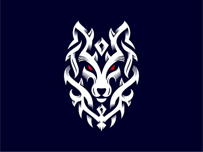 Wolf Tribal Ornament Logo animal apps brand branding design icon king logo ornament tribal vector wolf