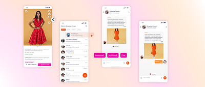 Shopping Suggestion Group cards ui group chat mobile app shopping app ui