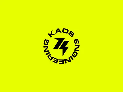 Kaos Engineering Logotype animation bicycle bike bolt branding design electric electric mobility energy engineering kaos logo logotype motion motion graphics motor technology yellow