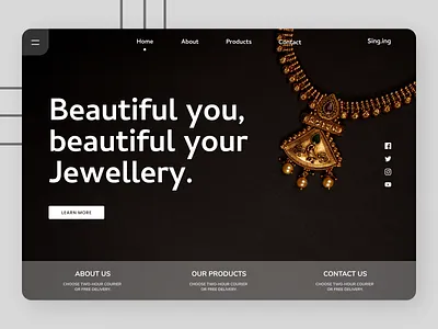 Jewelry Landing Page clean clean ui cleandesign design minimal new online ui uiux ux