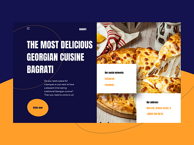 Georgian restaurant Bagrati cafe eat restaurant ui ux website