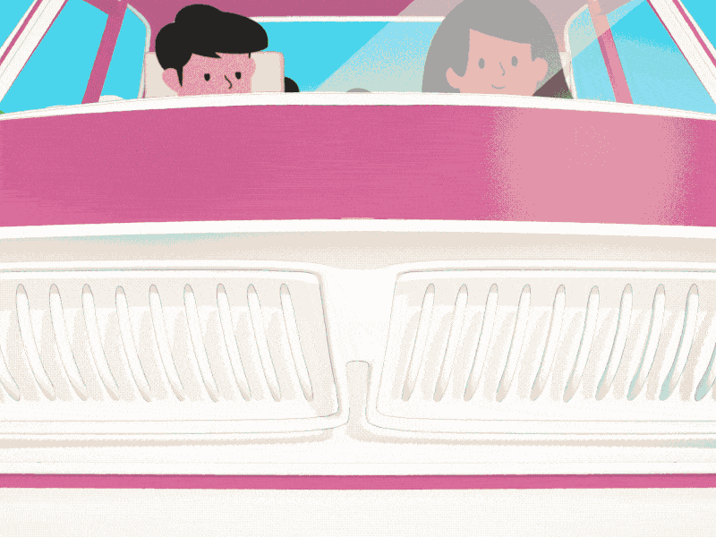 Cochebat animation car drive illustration motion design motiongraphics road travel