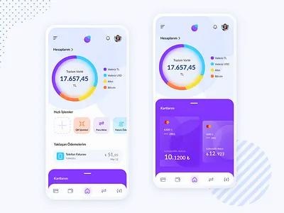 Mobile Banking App banking banking app color dailyui dashboad dashboard app dashboard design dashboard ui finance finance dashboard financeapp minimal mobile app mobile dashboard mobile ui purple ui uidesign ux uxdesign