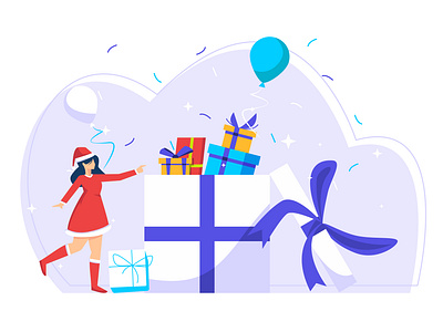 X'mas activity christmas design flat happy new year illustration merry christmas merry xmas minimal party vector woman