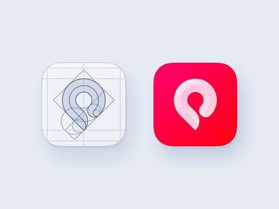 POI Pinner App Icon construction app app icon construction icon ios ios app design iphone location logo pin point process red