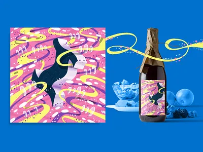 2021 36DOT Series - Letter I 36 days of type 3d lettering alphabet bottle drinks hand drawn hand lettering illustration kombucha label mockup packaging pattern pink space typography