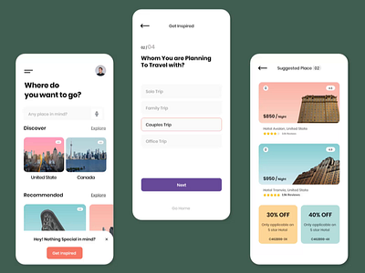 Travel App Animation animation animation after effects app clean creative design minimal mobile app motion design travel app typography ui uiux ux