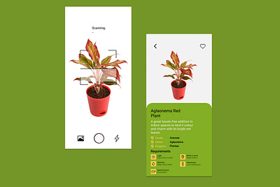 plant scanner design icon illustration typography