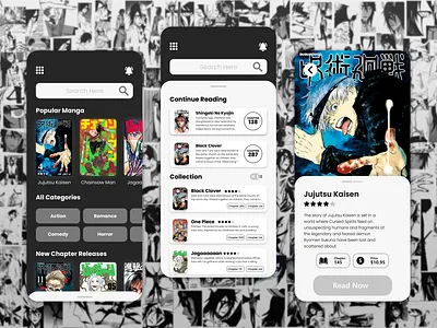 Manga Reader App Design manga mobile mobile design ui ui design