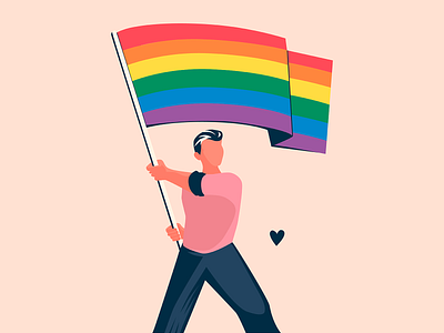 pride man character flat illustration lgbt lgbtq man minimal pride vector