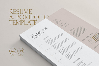 Resume & Portfolio Template a4 adobe advertising branding catalog catalogue clean fashion indesign lookbook magazine minimalist modern print print design printable printing professional template us lettter