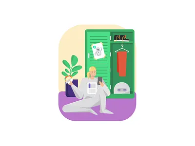 Mitobot illustration animated illustration plant vector