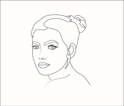 woman face one line art abstract art artist artwork illustration lineart minimali woman face one line art
