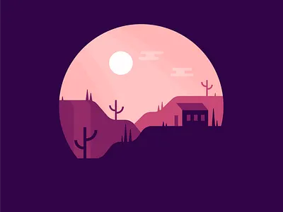 Red Valley design illustration landscape red vector