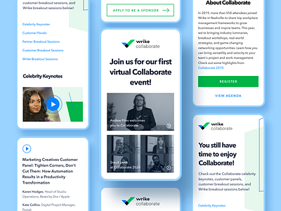 Wrike Collaborate Mobile Webpages brand branding design mobile typography ui ux web webdesign website wrike