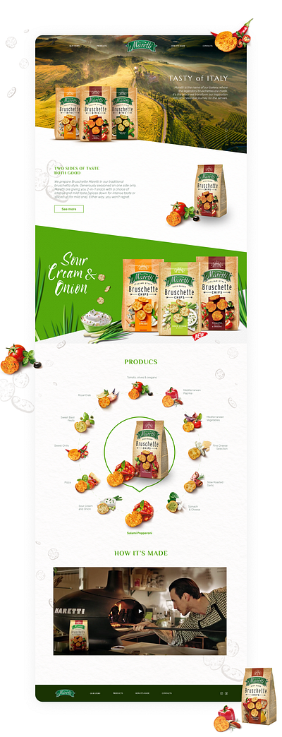 Bruschette MARETTI - PromoSite design branding design typography ui ux vector web website