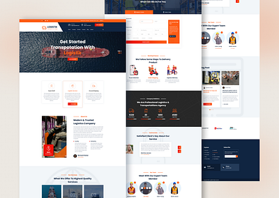 Logistik - Goods Delivery Website clean ui creative design delivery service design goods logistic minimal photoshop psd template trendy design ui uidesign uiinspiration uitrend uiux ux uxdesign uxtrends webapplication website design