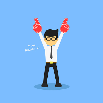 Encourage Man character design employee encouragement flat illustration man vector