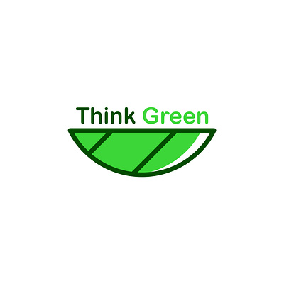 Think Green design go green green illustration leaf letter natural nature think typography vector