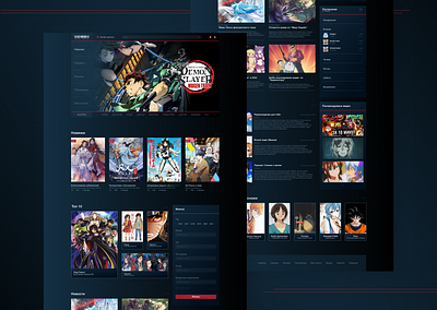 Anime portal - Anime fans community Landing Page design design ui ux web website