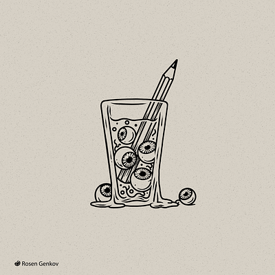 Throw an eye digital eyes glass ink krita pencil