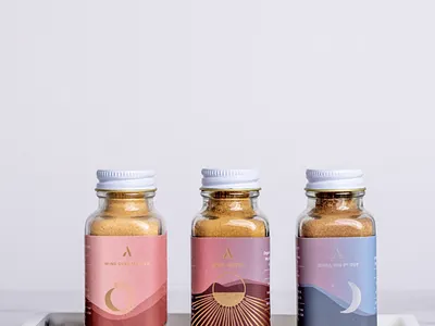 The Ritual Blend Designs branding label moon packaging print sun supplement