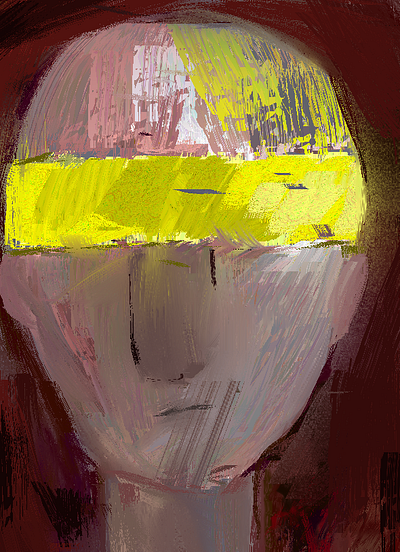 Blindfolded cartoon character character design heavy paint heavypaint