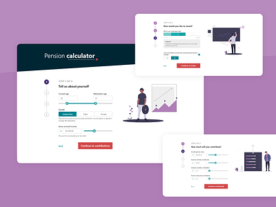 Retirement calculator calculator financial planning fintech investment onboarding progress indicator retirement