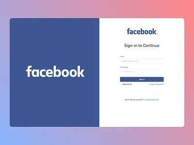 Facebook login design desin desktop new typography ui ux web webdesign website
