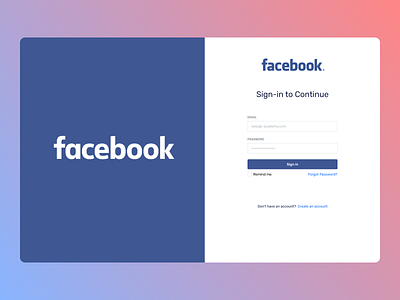 Facebook login design desin desktop new typography ui ux web webdesign website