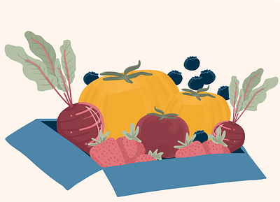 Produce Illustration agriculture art branding design flat fruits illustration produce veggies