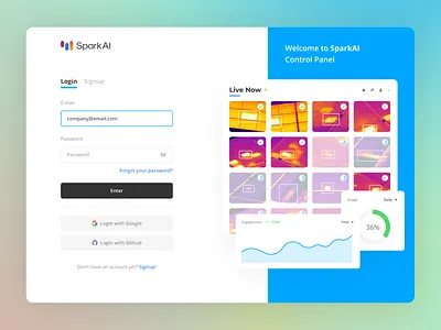 Spark AI design login login form login page signup ui uiux ux web webapp